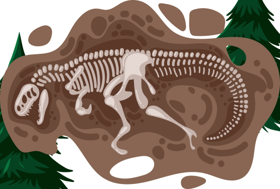 Fossilie eines Dinosauriers