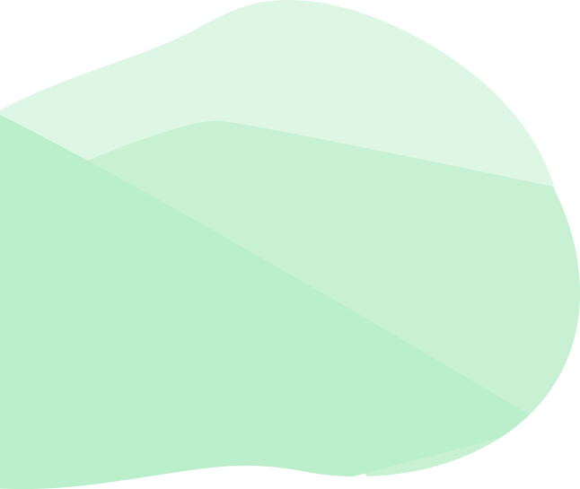 Pastellfarbene Berge (3 unterschiedliche Grün-Töne) in einfachen Formen dargestellt.